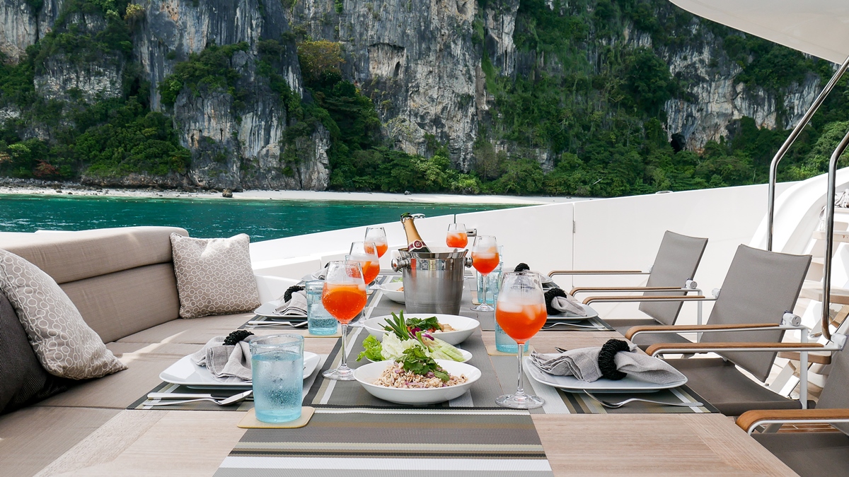 MY DOLCE VITA - Alfresco Dining Detail – Luxury Yacht Browser | by
